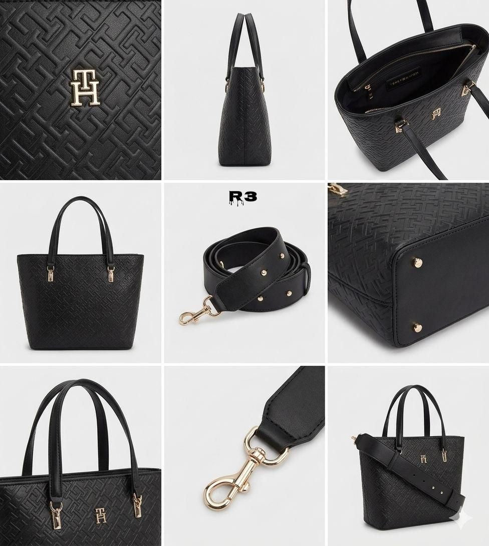 Tommy Hilfiger TH Monogram Embossed Mini Tote Bag
