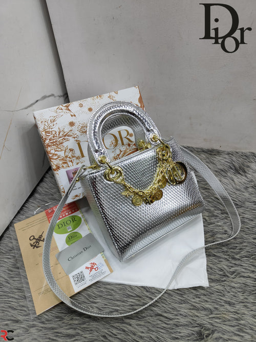 Christian Dior Lady D Lite Glossy Croco Bag