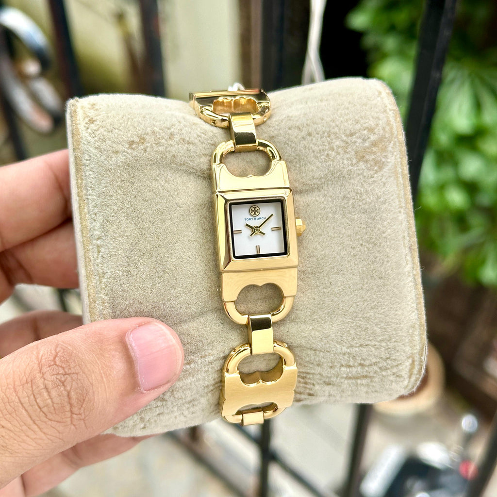 Tory Burch Gemini Double T-Mini Gold Bracelet Watch