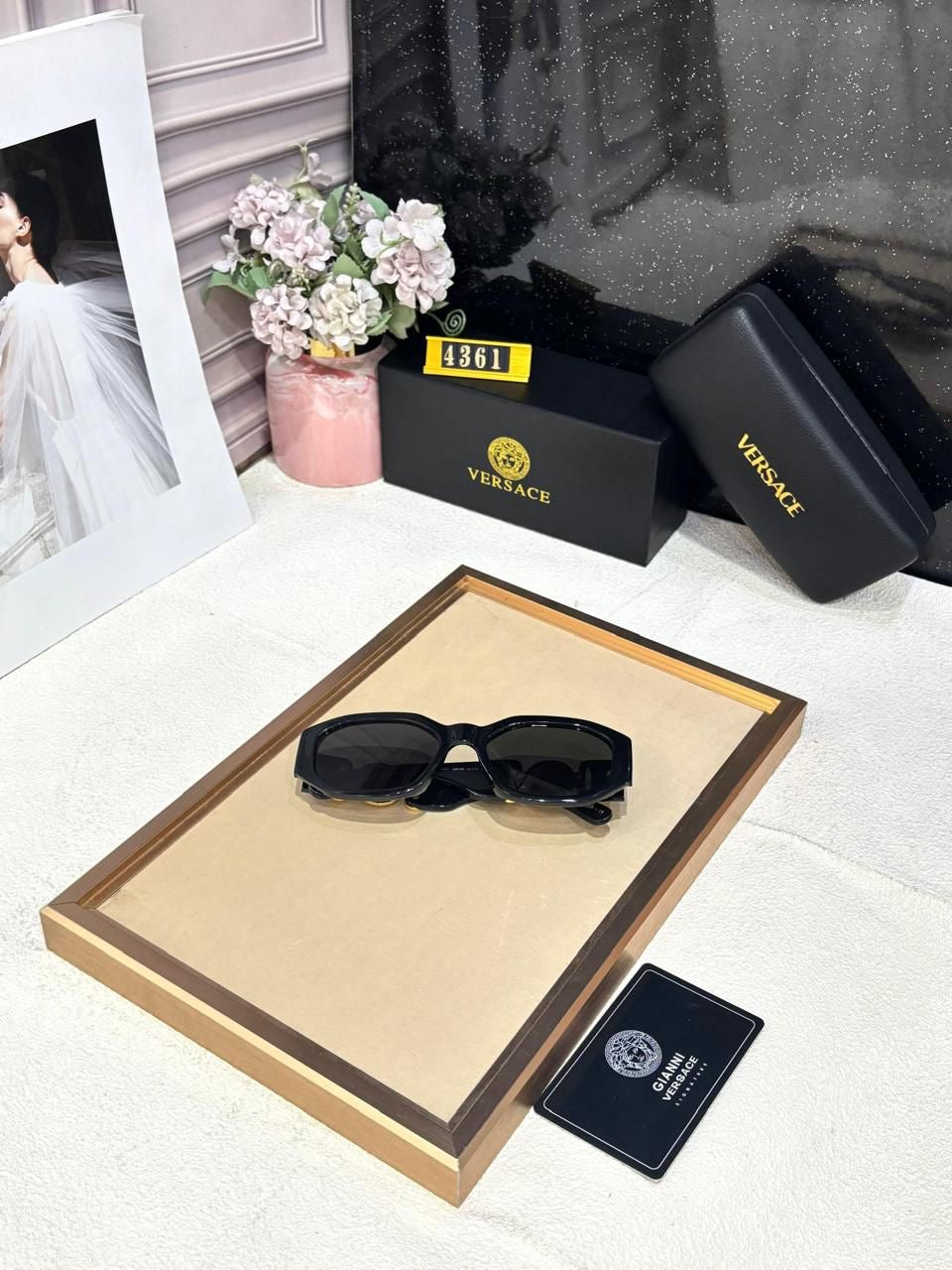 Versace Gold Black Sunglasses