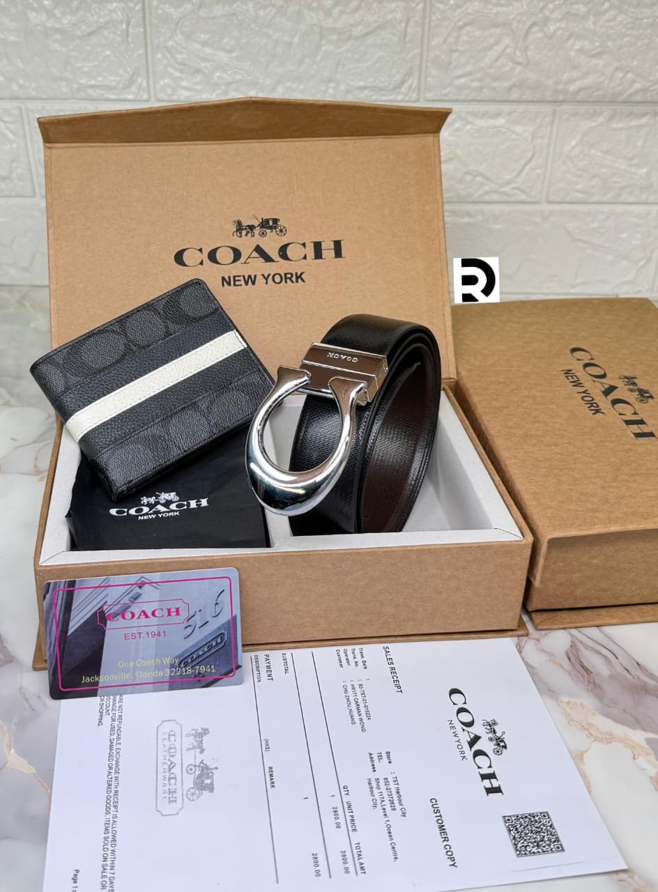 Coach Wallet & Reversible Belt Combo