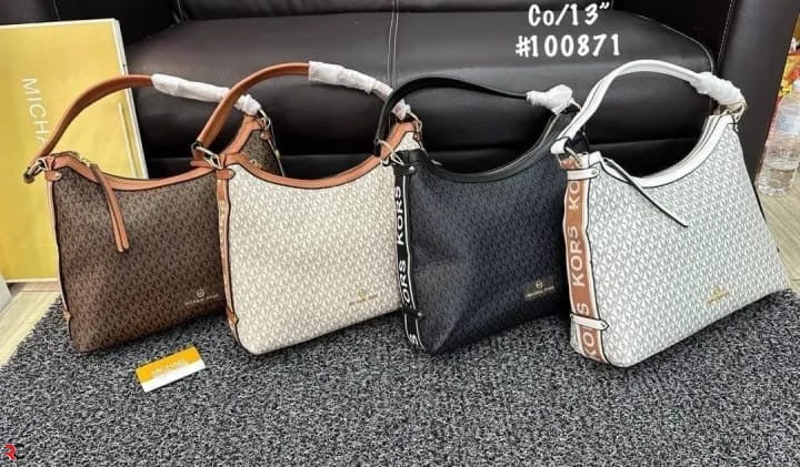 Michael Kors Brown & Acorn Astor Maeve Logo Large Shoulder Bag