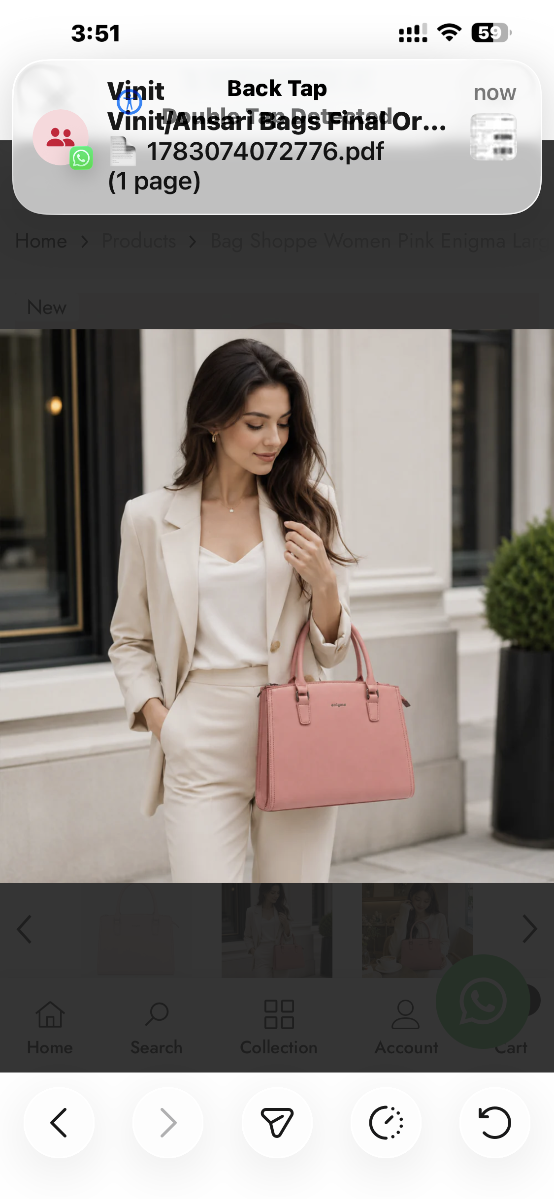 Pink Enigma Large Structured Handbag