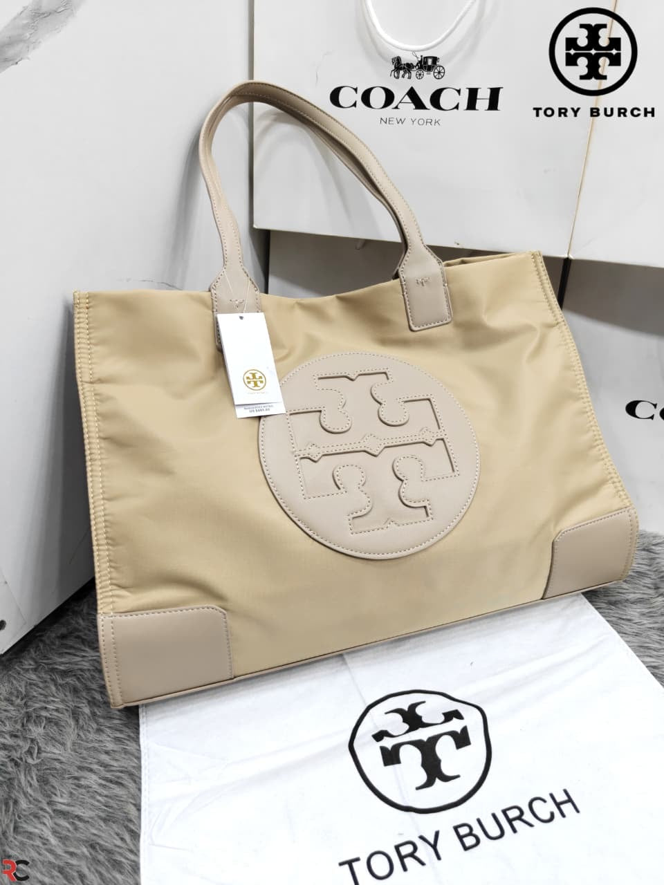Tory Burch Ella Nylon Shoulder Tote Bag