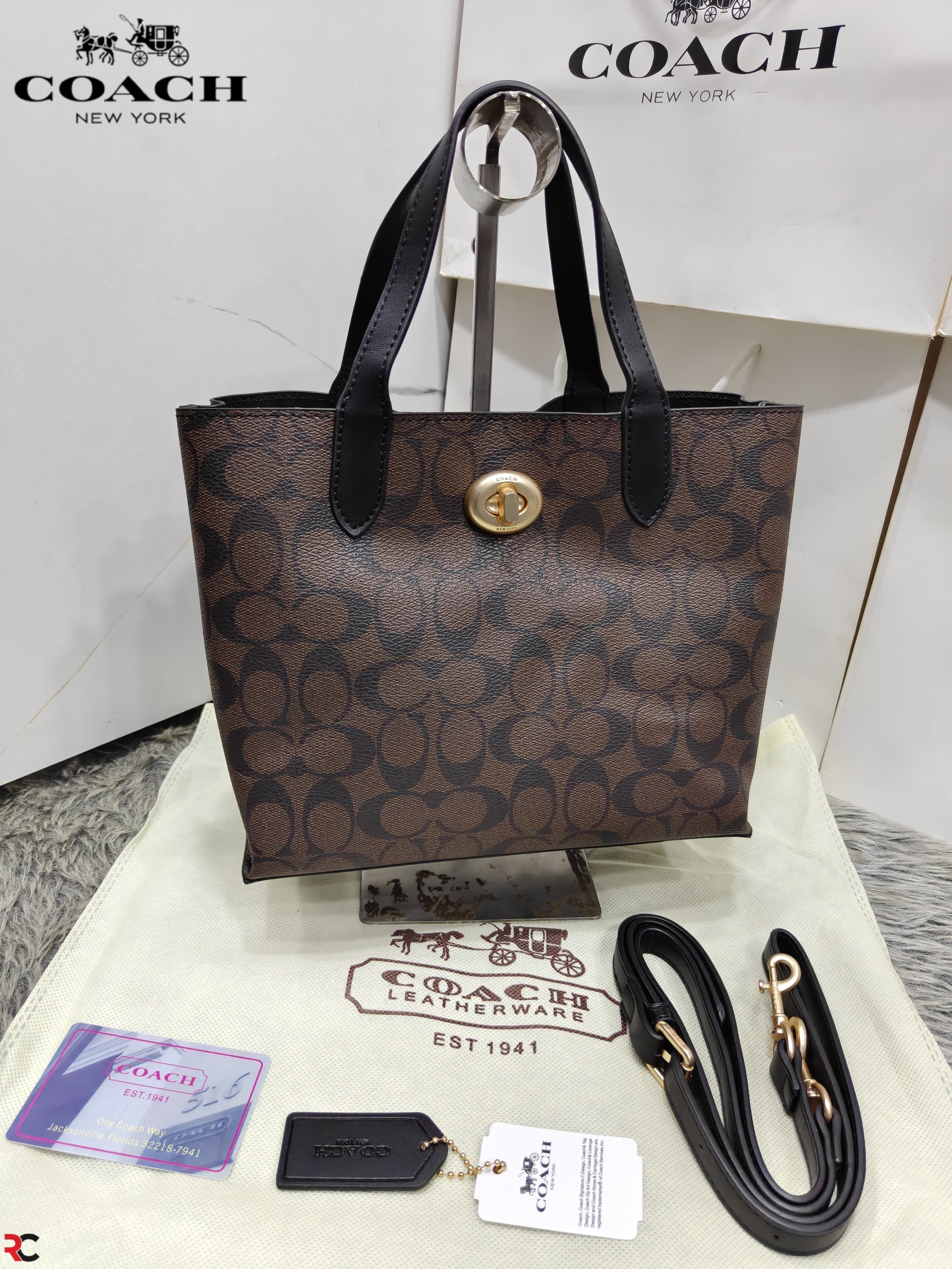 Coach Willow Signature Monogram Canvas Mini Tote Bag