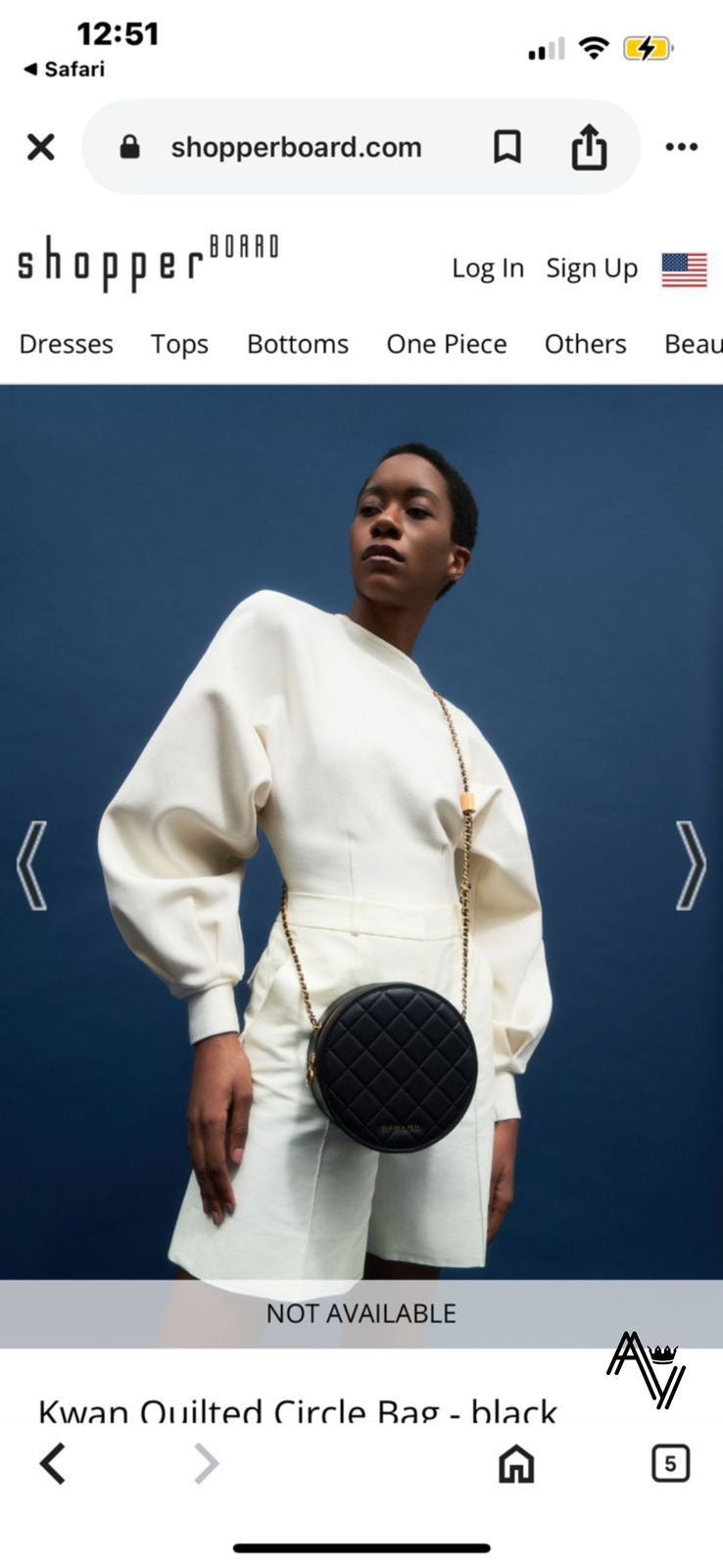 Charles & Keith Kwan Quilted Black Circle Bag