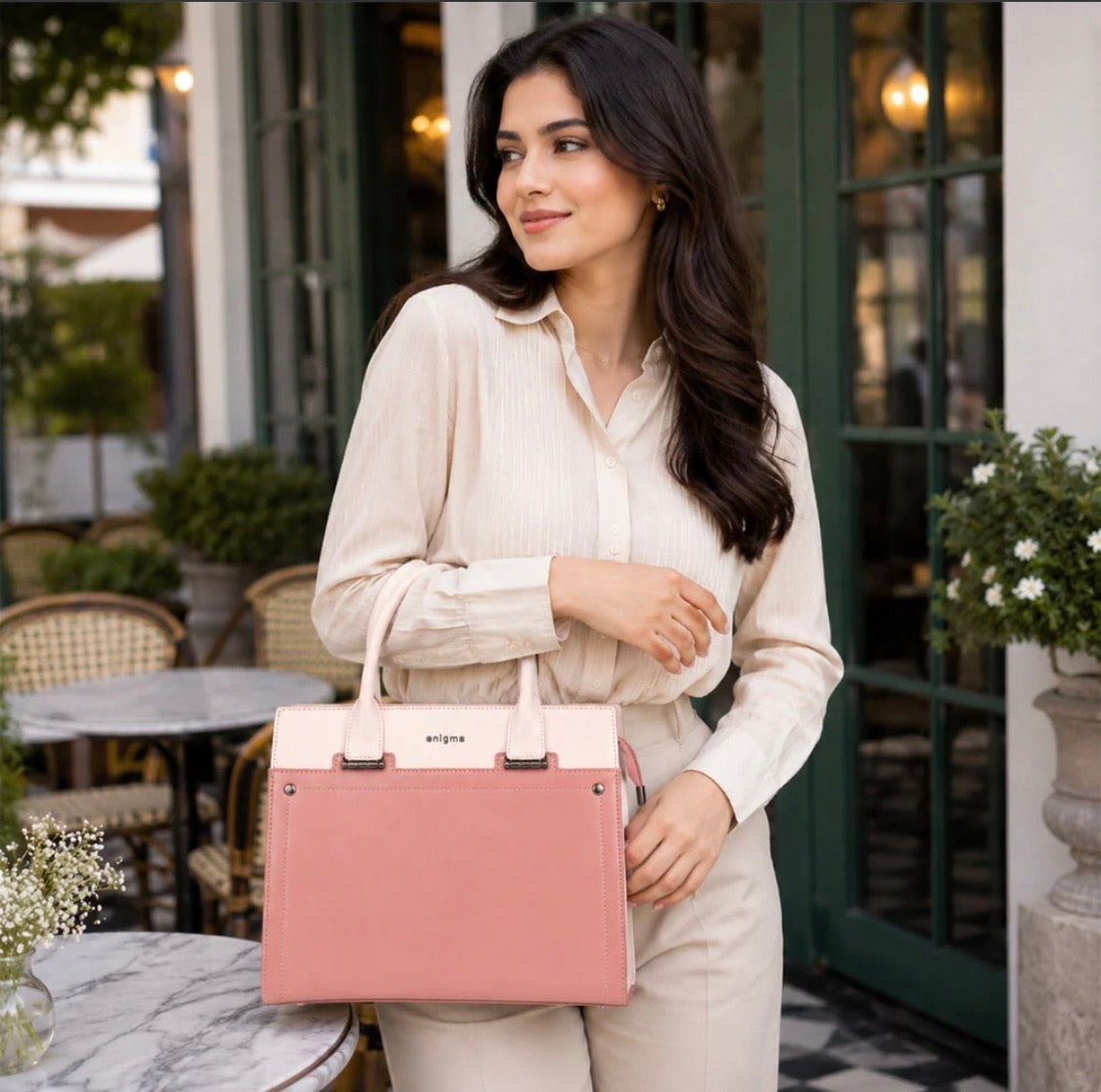 Pink Enigma Two-Tone Handbag