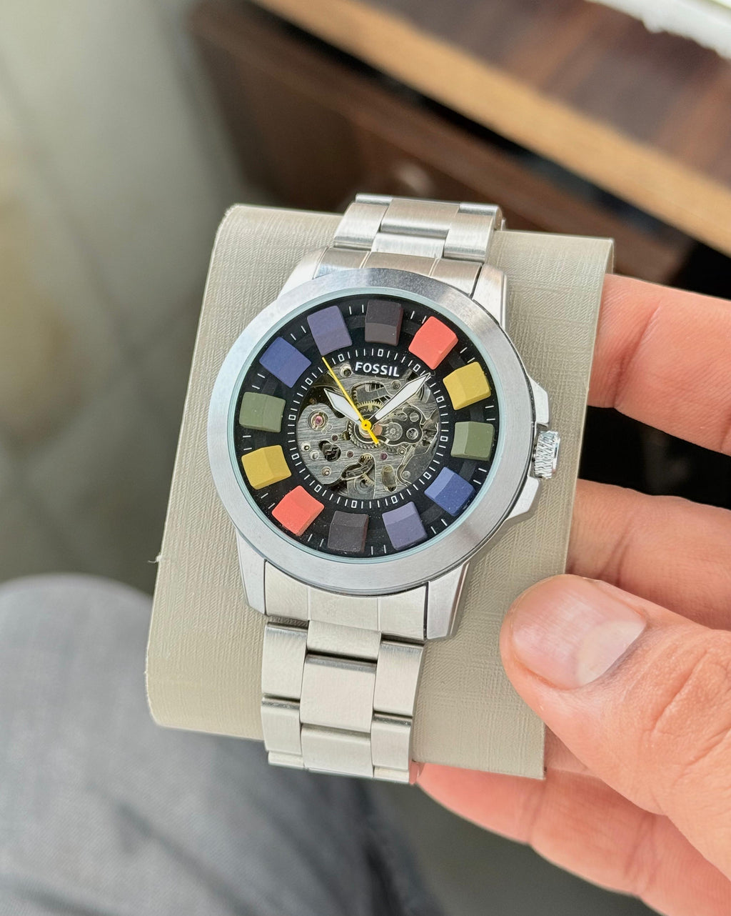 Fossil Grant Automatic Multicolour Skeleton Dial Series