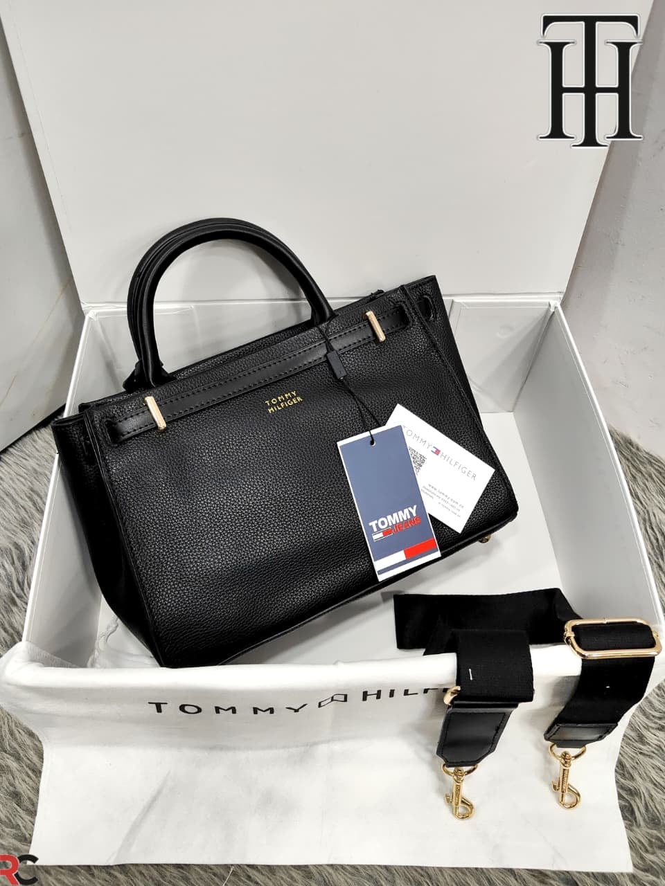 Tommy Hilfiger American Icon Leather Tote Bag