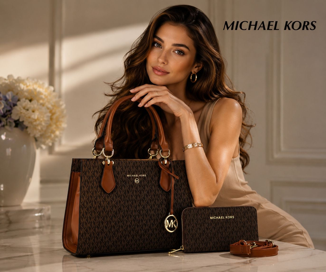 Michael Kors Marilyn Medium Logo Satchel