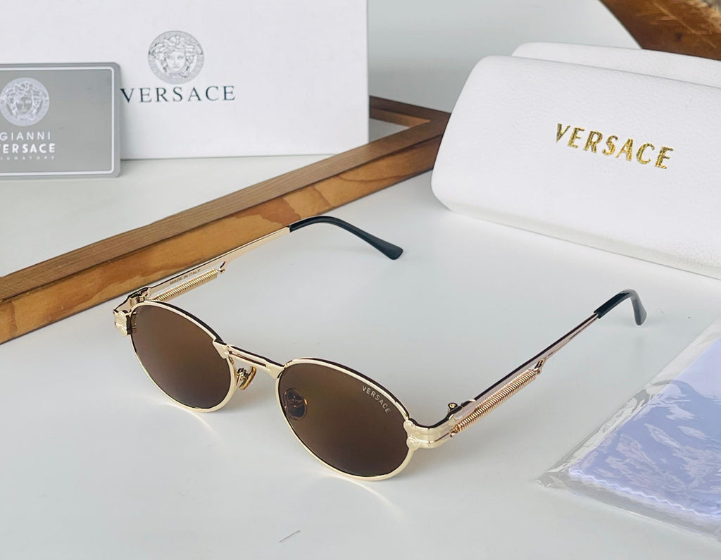 Versace Gold Brown Sunglasses