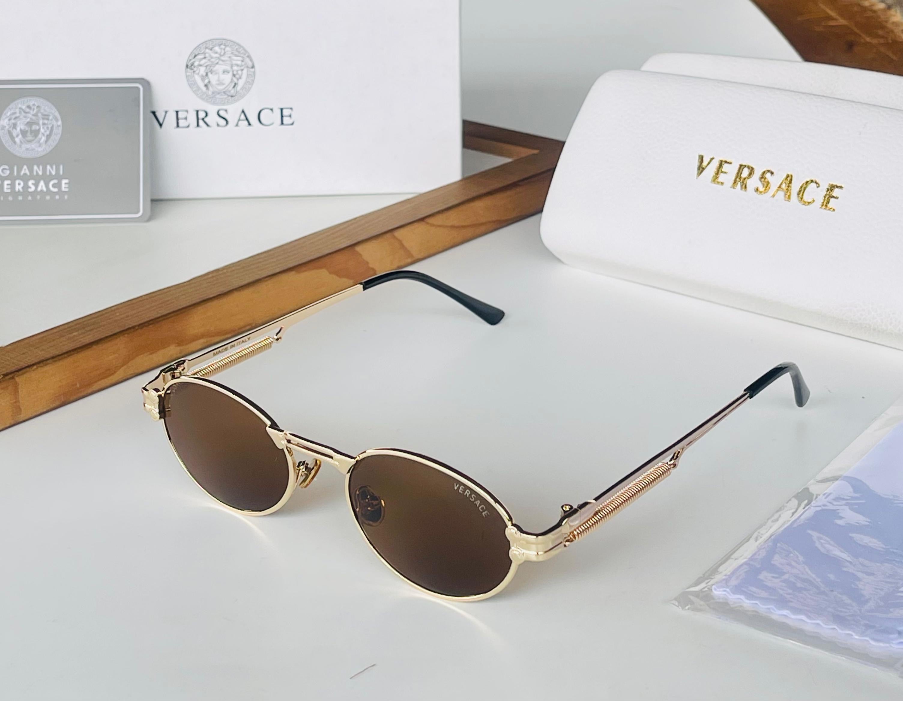 Versace Gold Brown Sunglasses
