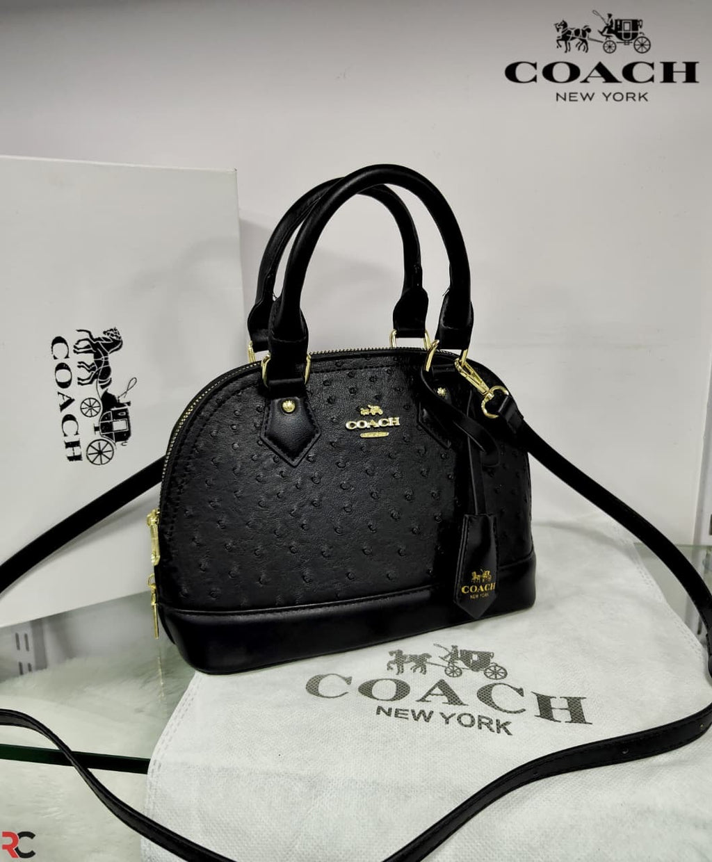 Coach Textured Ostrich Style Alma Bag