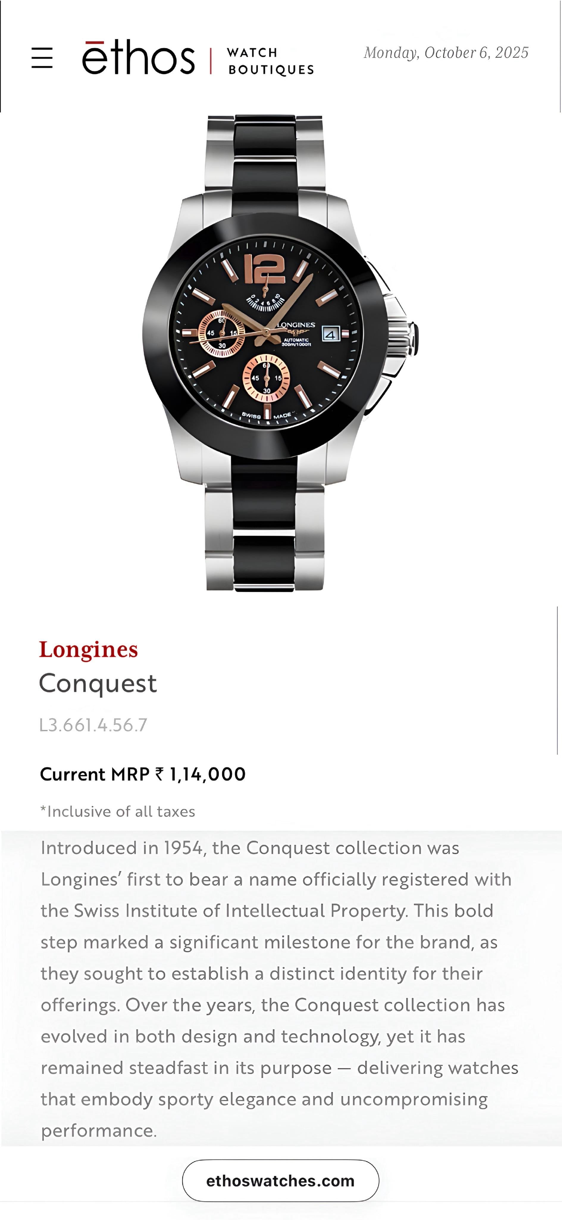 Longines Conquest Chronograph Ceramic