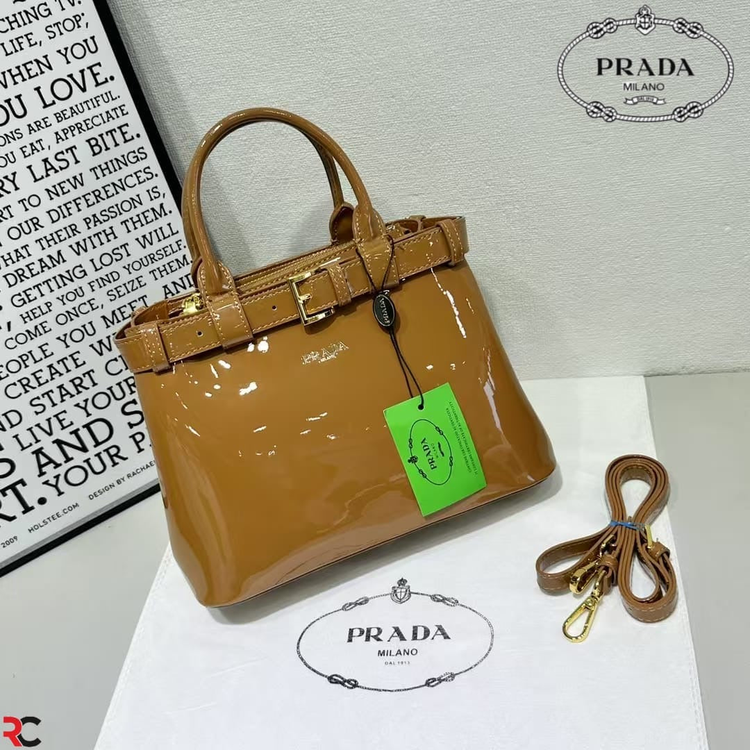 Prada Patent Buckle Handbag