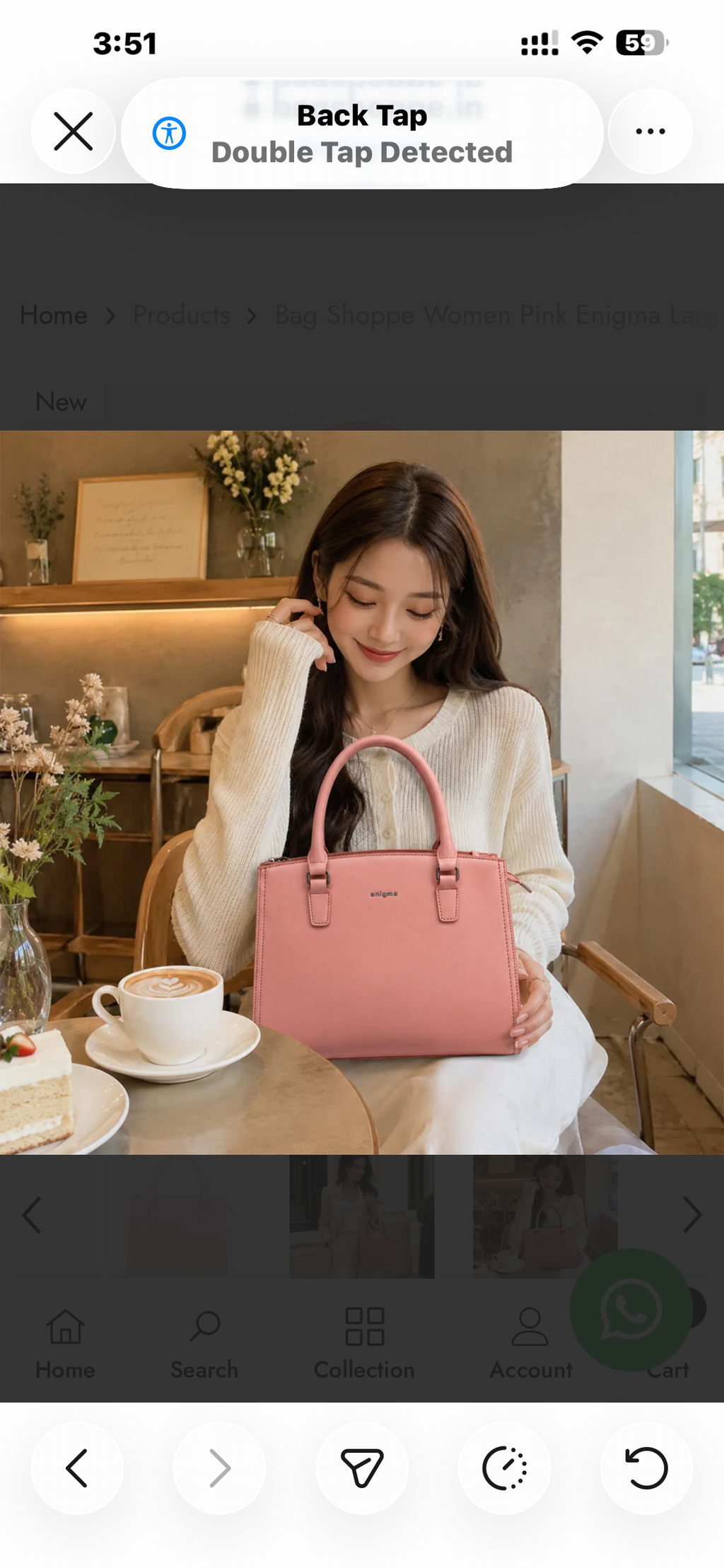 Pink Enigma Large Structured Handbag
