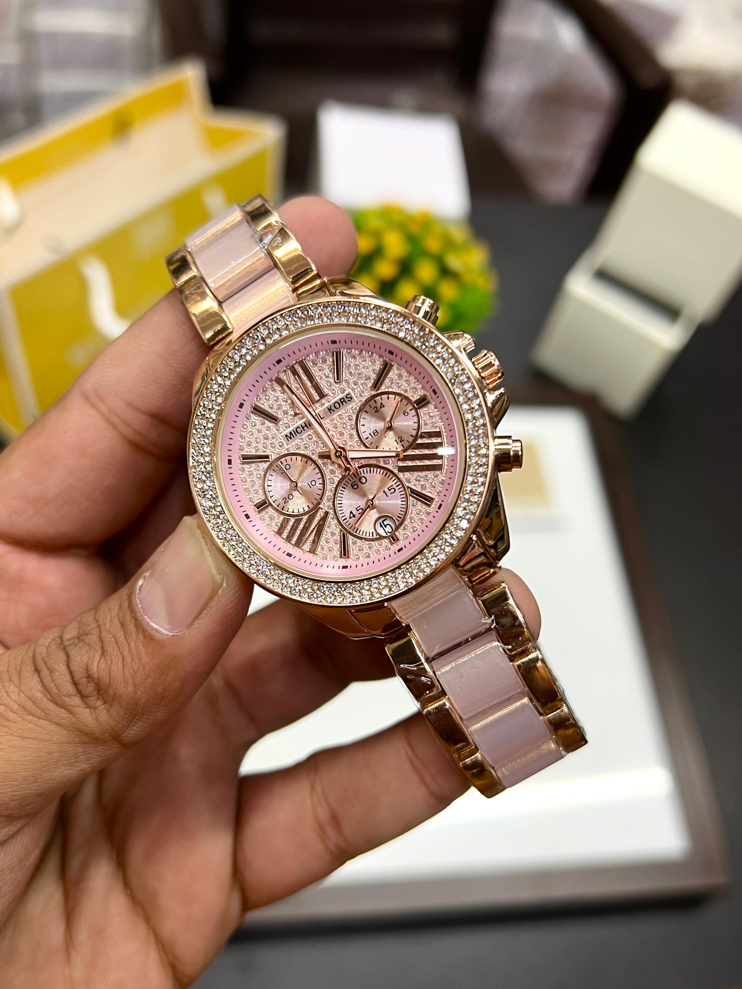 Michael Kors Wren Crystal Pave Dial Chronograph Ladies Watch MK6096