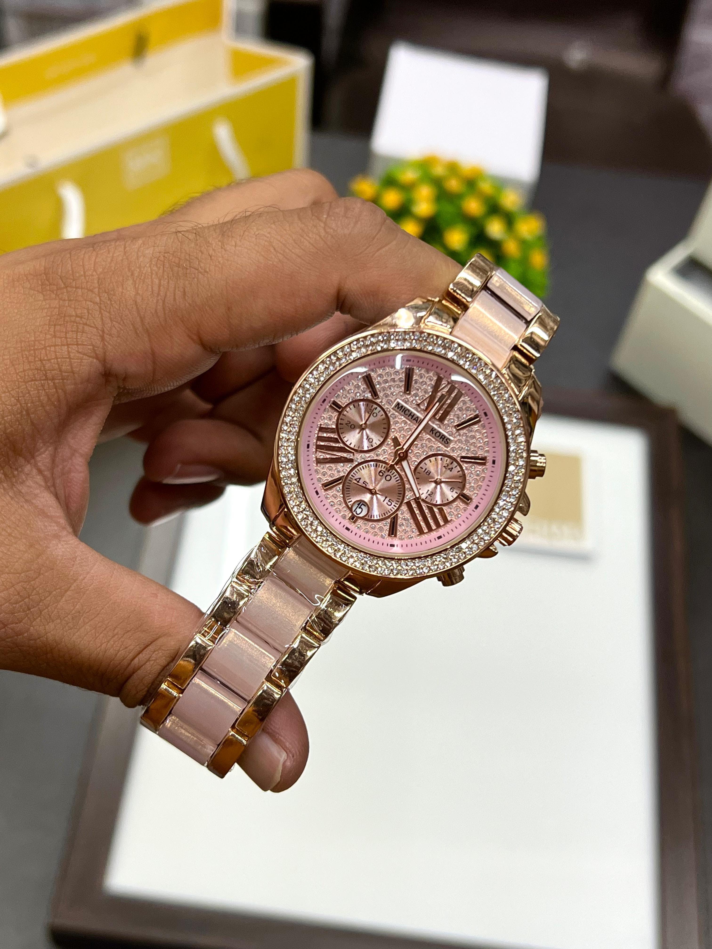 Michael Kors Wren Crystal Pave Dial Chronograph Ladies Watch MK6096