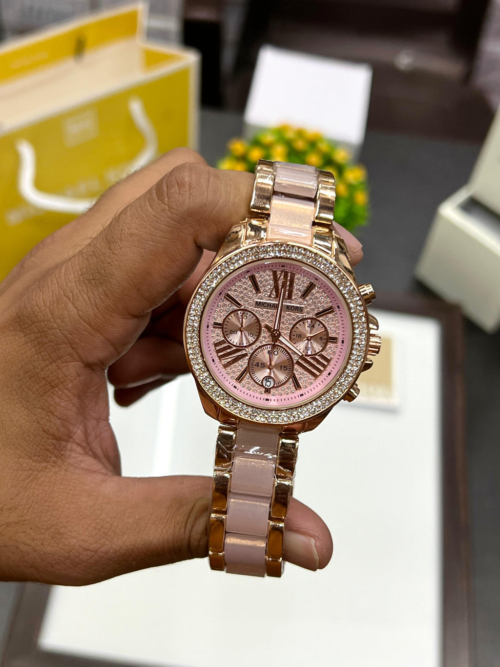 Michael Kors Wren Crystal Pave Dial Chronograph Ladies Watch MK6096