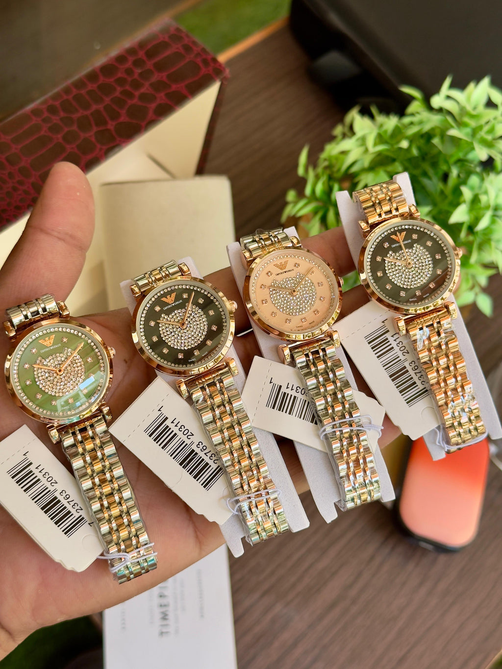 Emporio Armani Crystal studded Dial