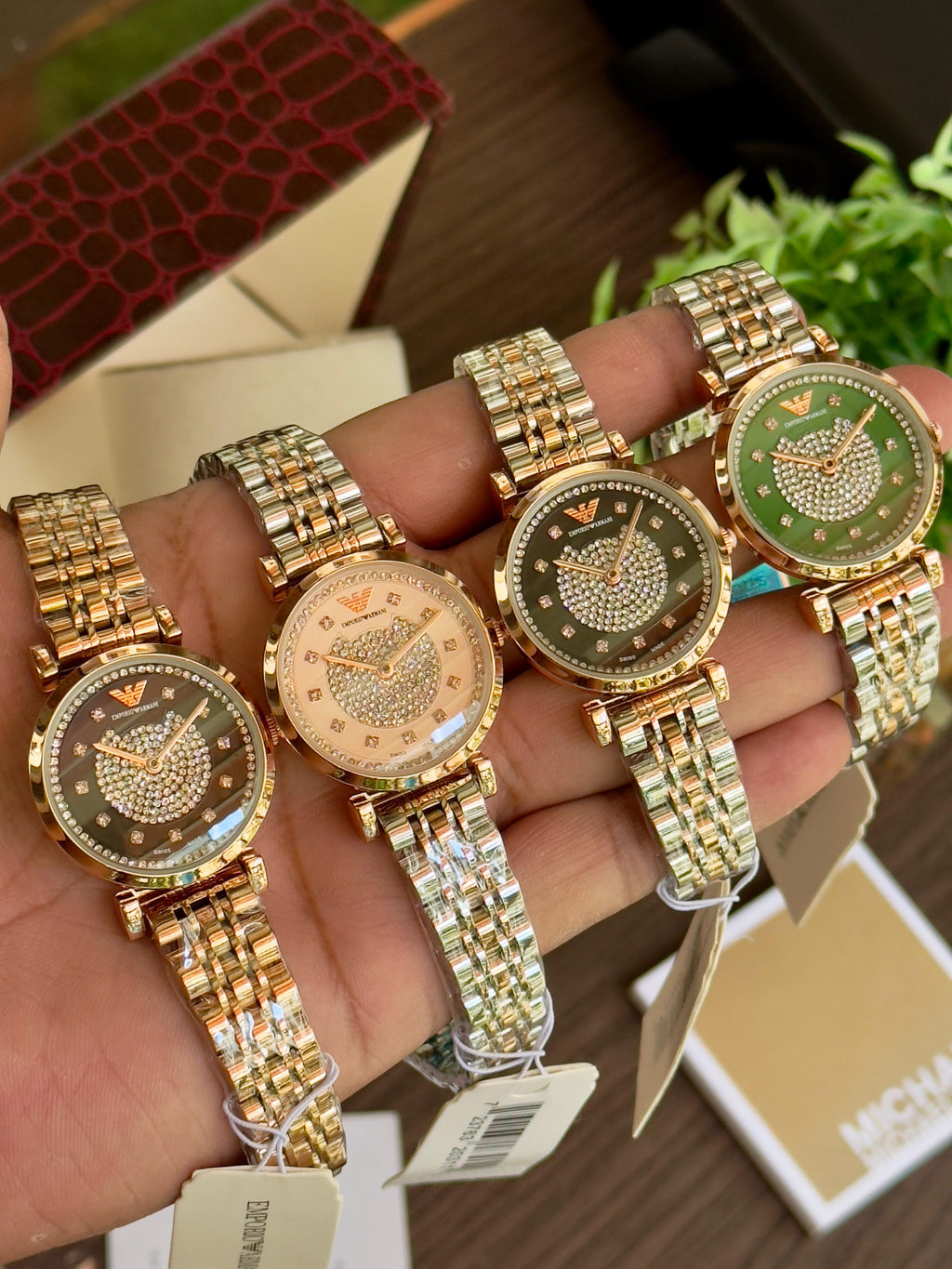 Emporio Armani Crystal studded Dial