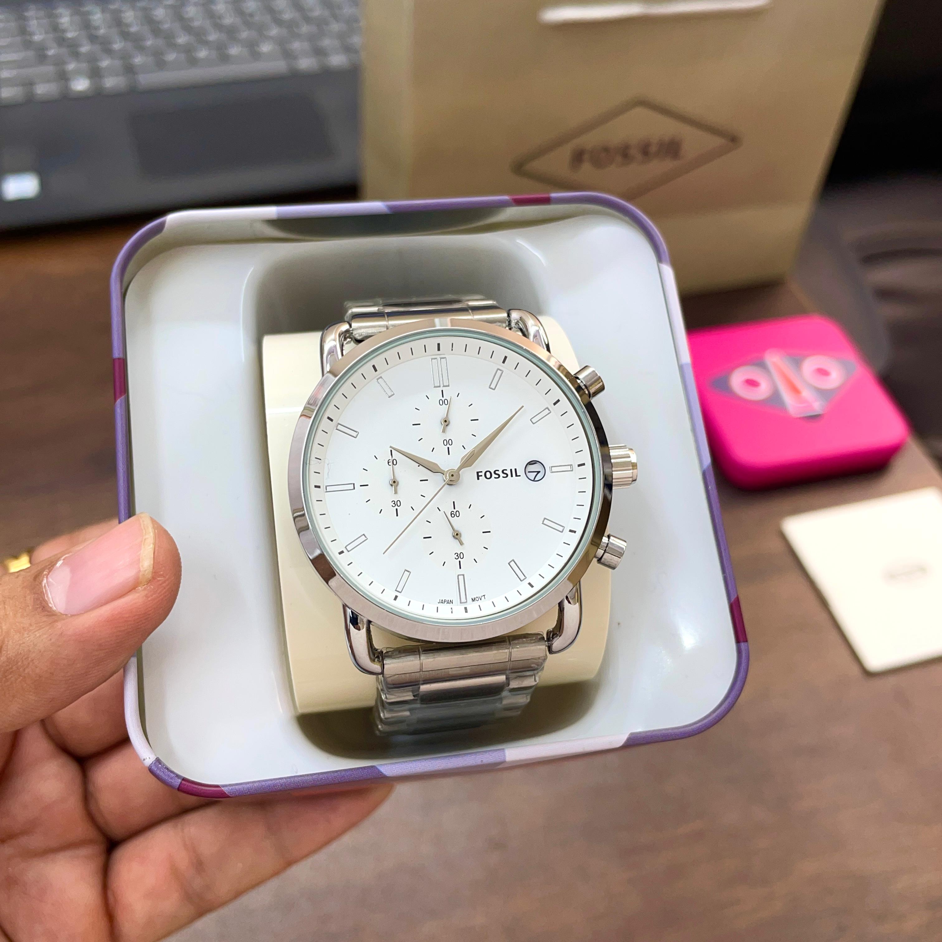 Fossil White Dial Commuter