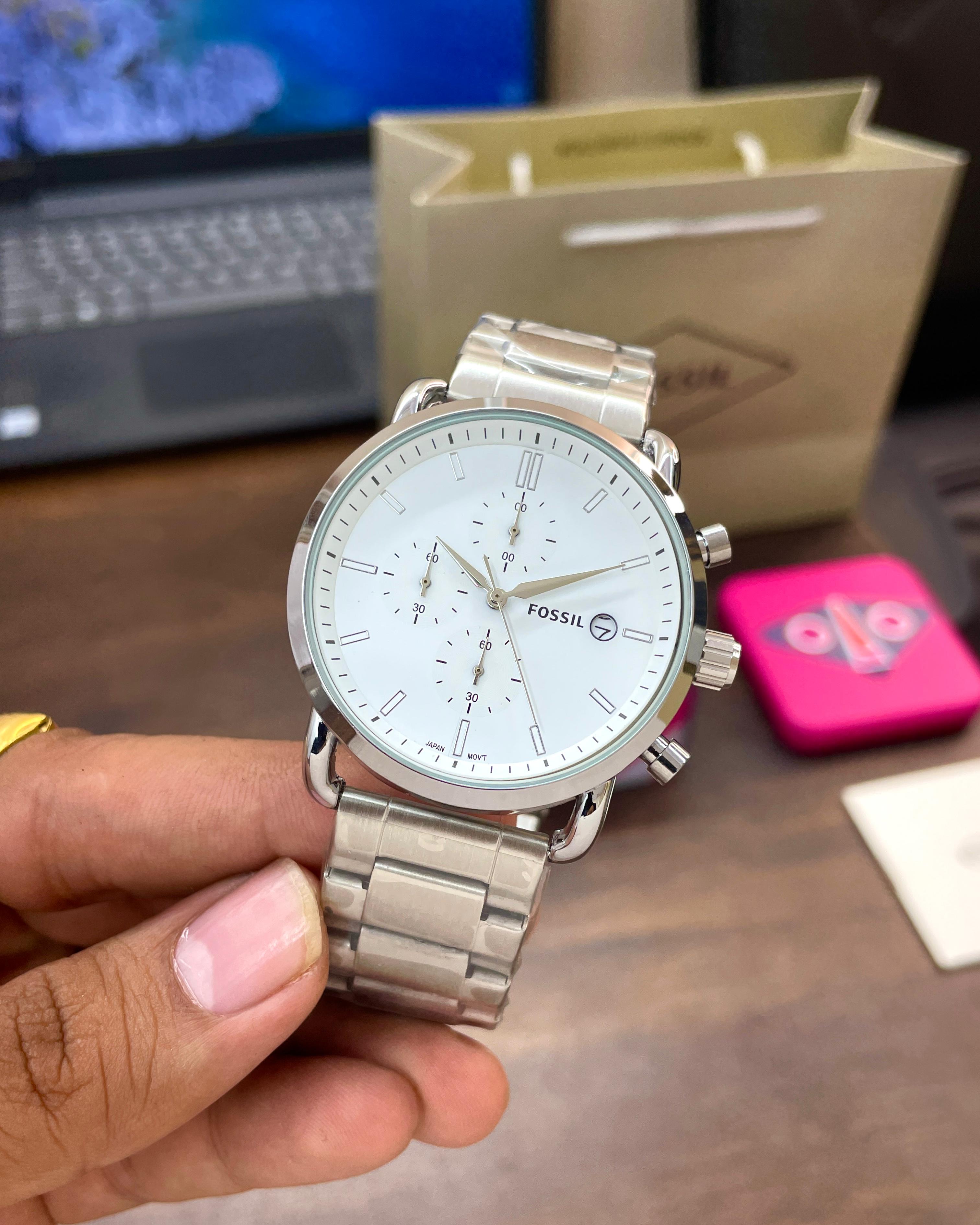 Fossil White Dial Commuter