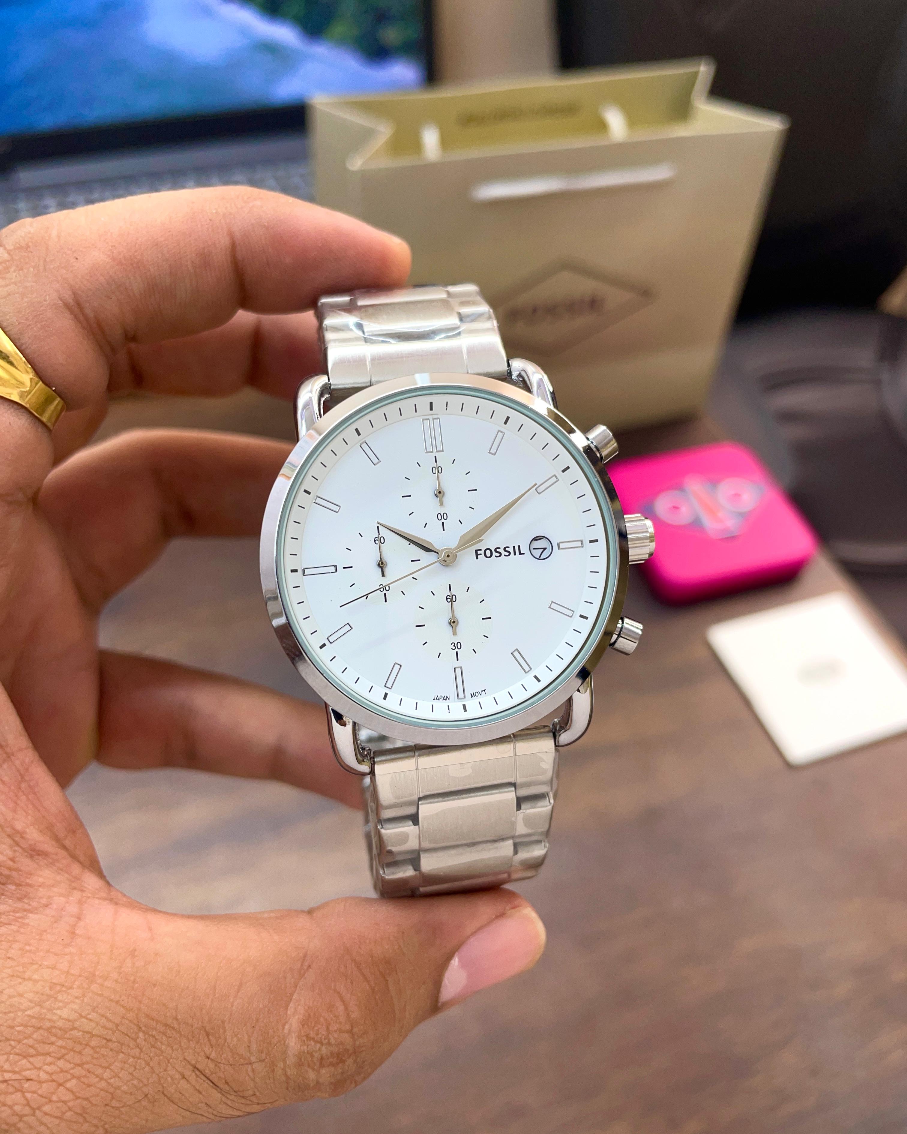 Fossil White Dial Commuter