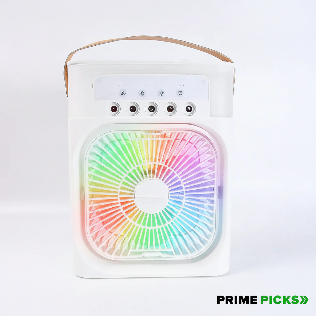 Portable Air Cooler Fan with 7-Color Light – Personal AC Fan