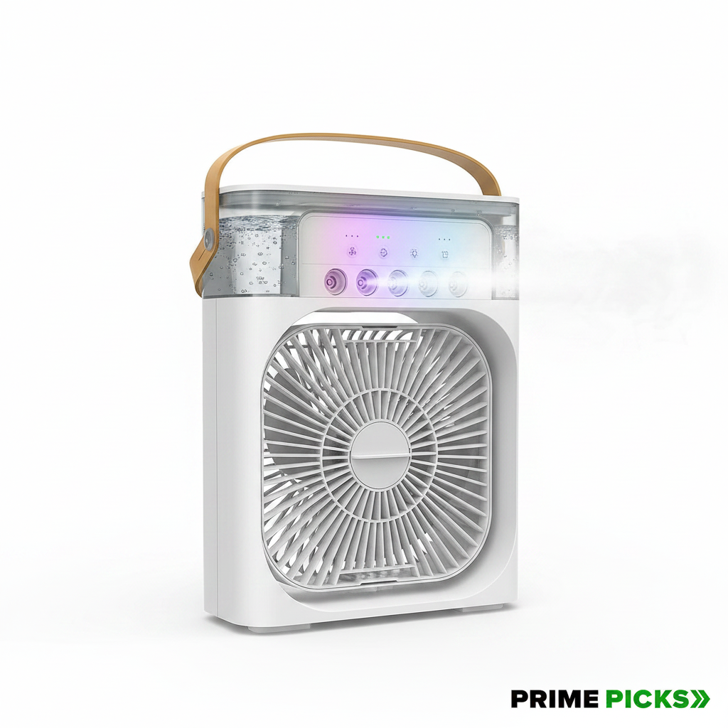 Portable Air Cooler Fan with 7-Color Light – Personal AC Fan