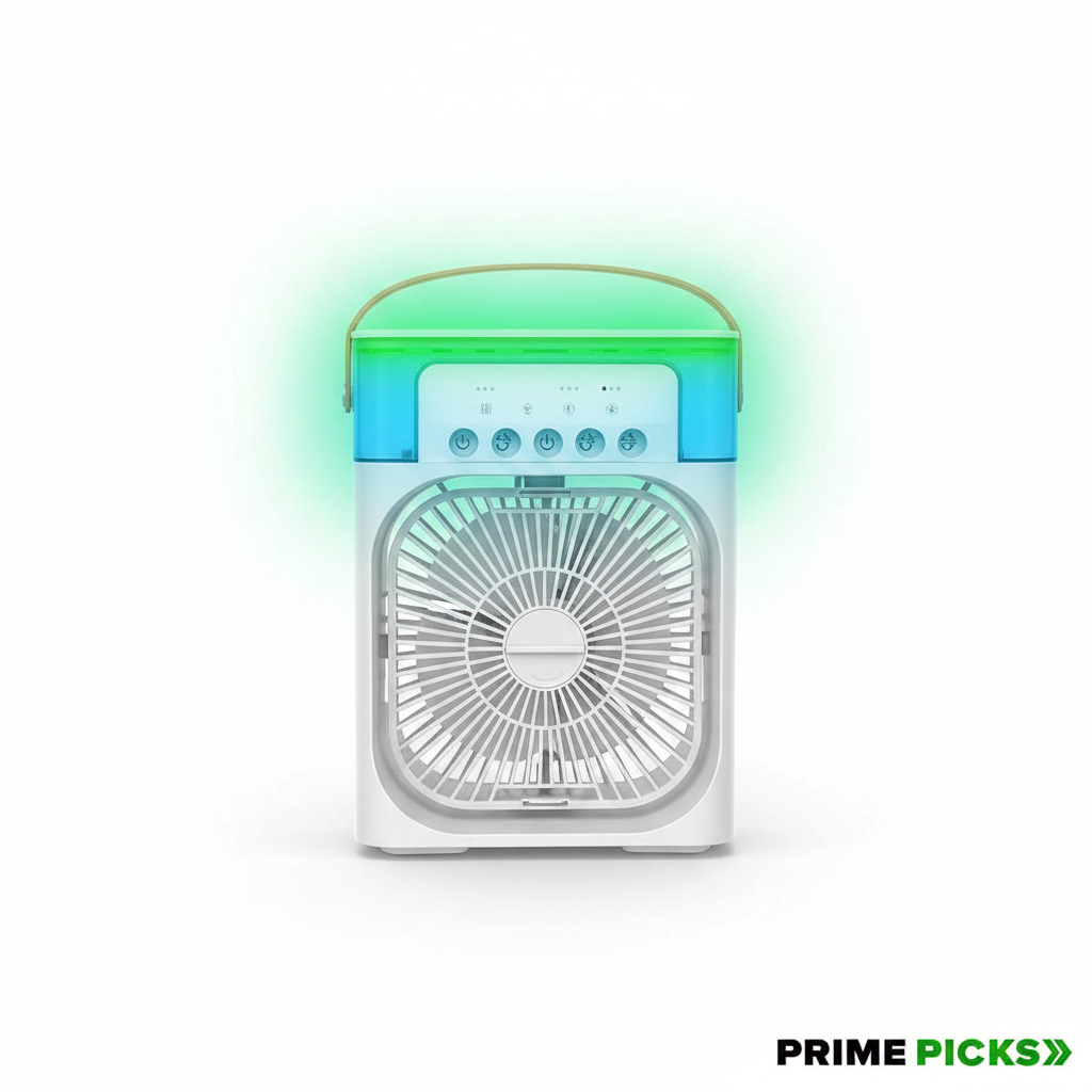 Portable Air Cooler Fan with 7-Color Light – Personal AC Fan