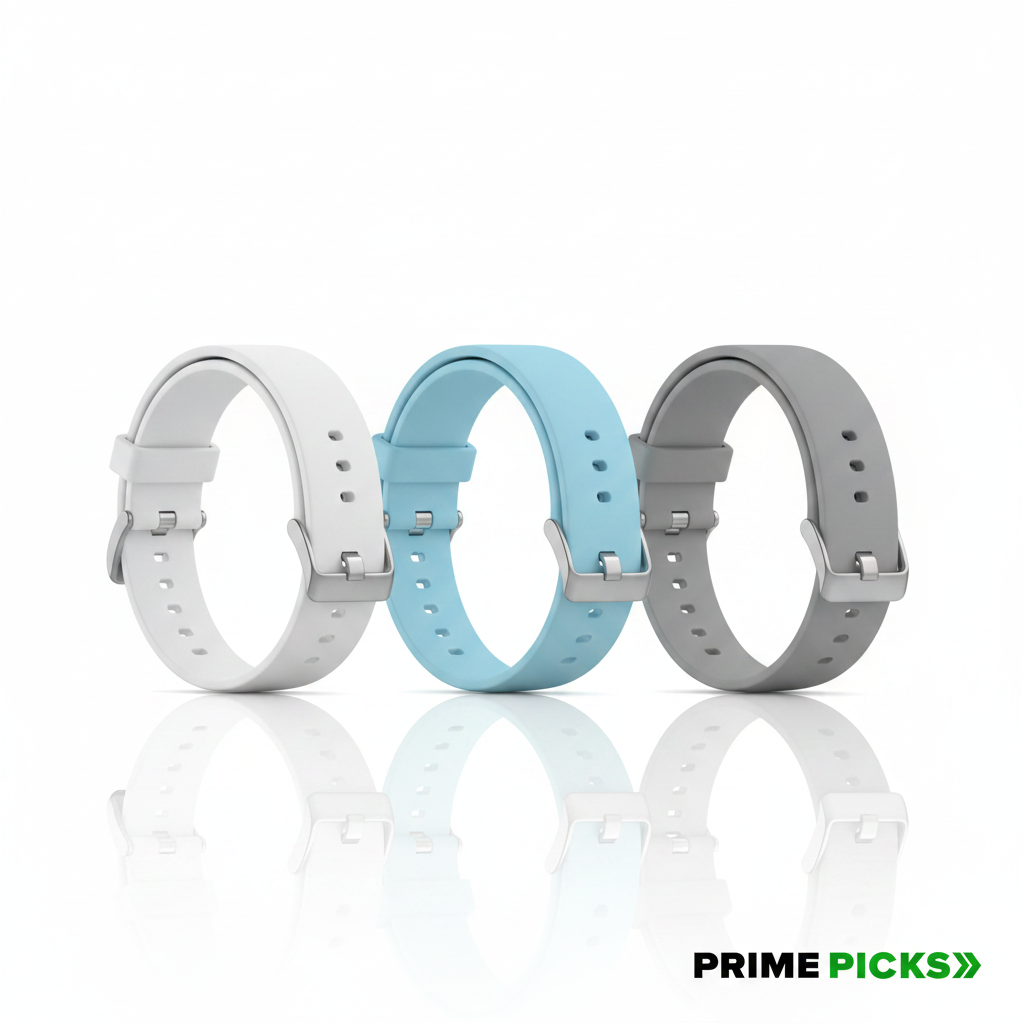 20MM silicone Strap for Smart Watches Compatible With Noise, Fireboltt, Boat Xtend, Pebble, Boat Flash, Noise Color Fit, Ultra Smart Watch & All Watches | White, Blue & Grey | Pack of 3