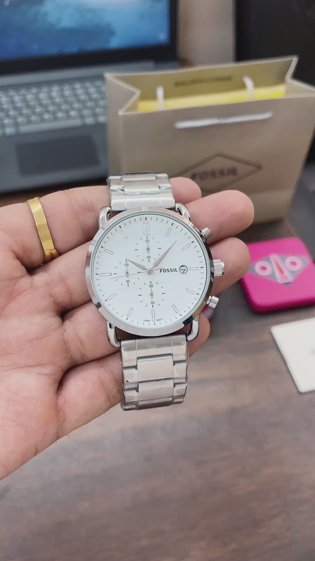 Fossil White Dial Commuter