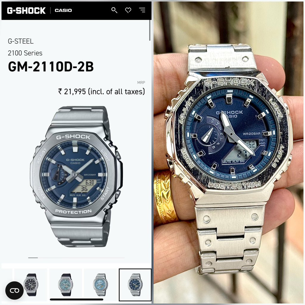 G-Shock G-Steel GM-2110D Silver Navy
