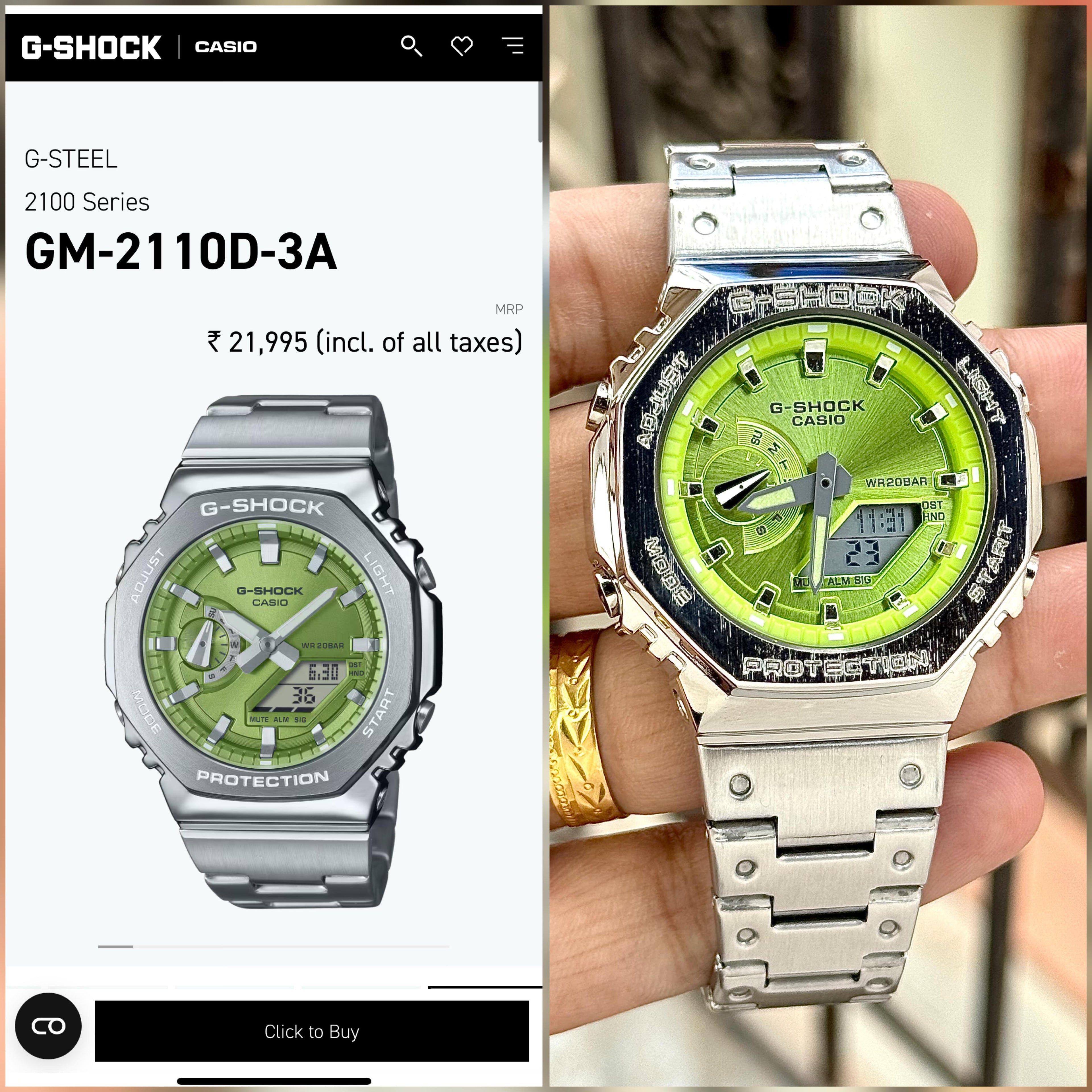 G-Shock G-Steel GM-2110D Silver Navy