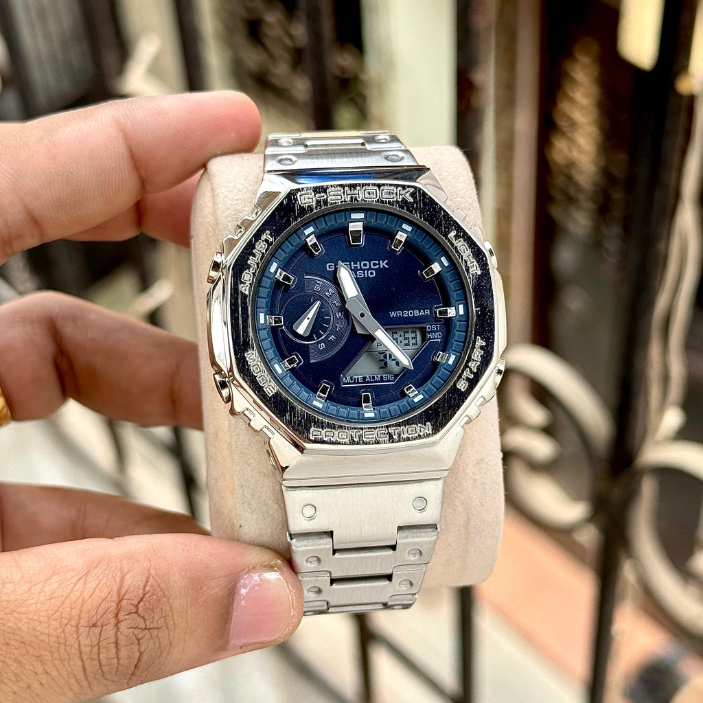 G-Shock G-Steel GM-2110D Silver Navy