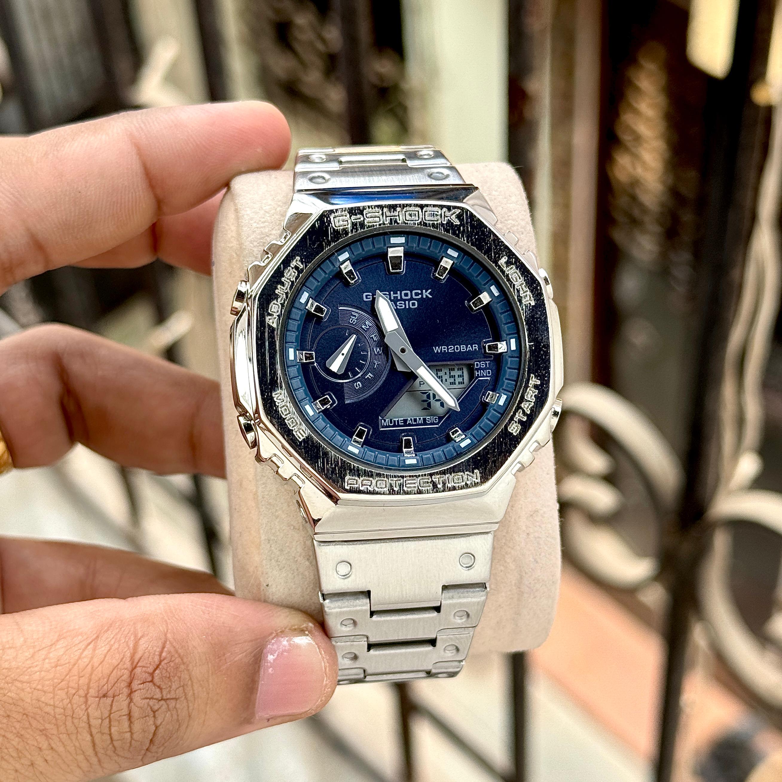 G-Shock G-Steel GM-2110D Silver Navy