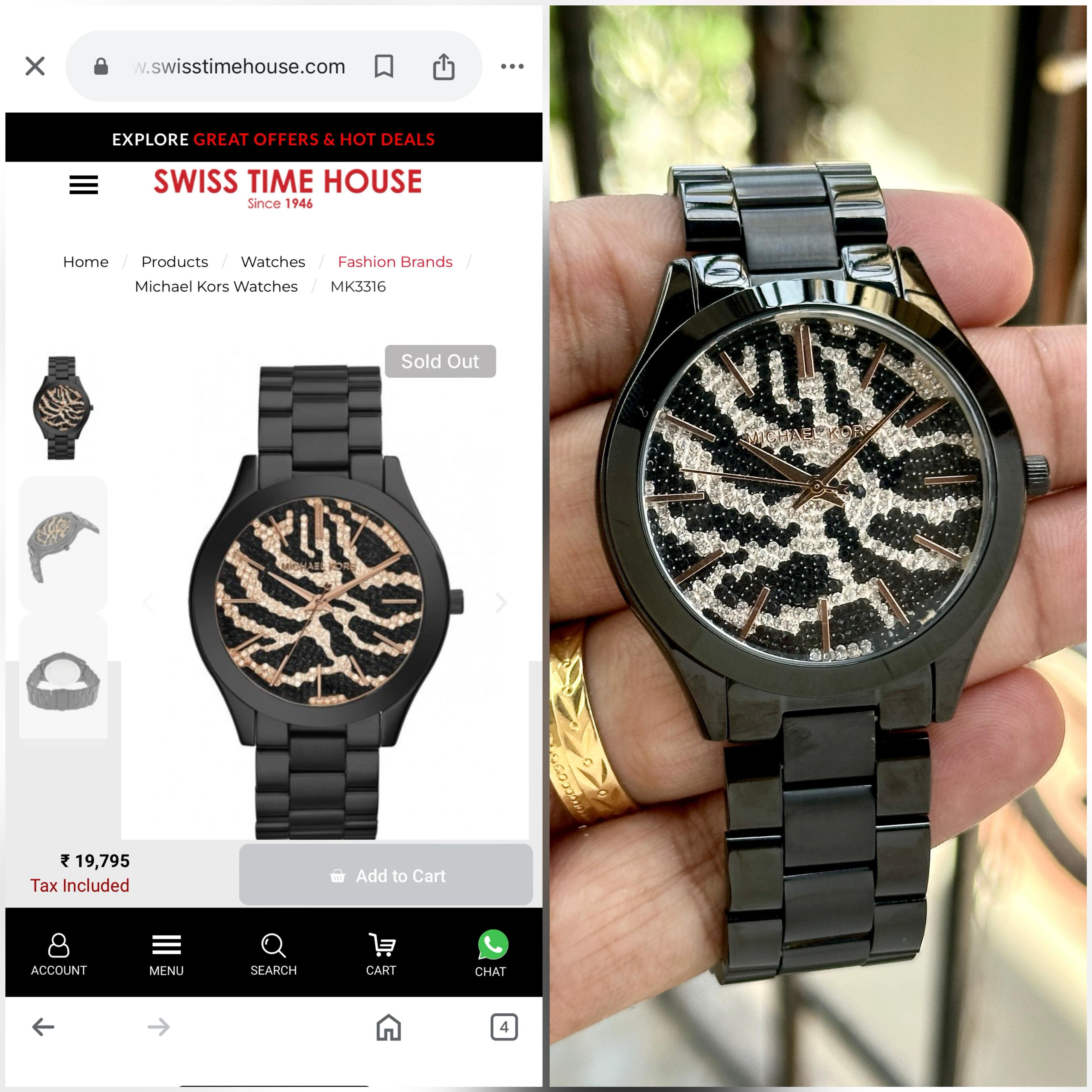 Michael Kors Slim Runway Zebra Dial