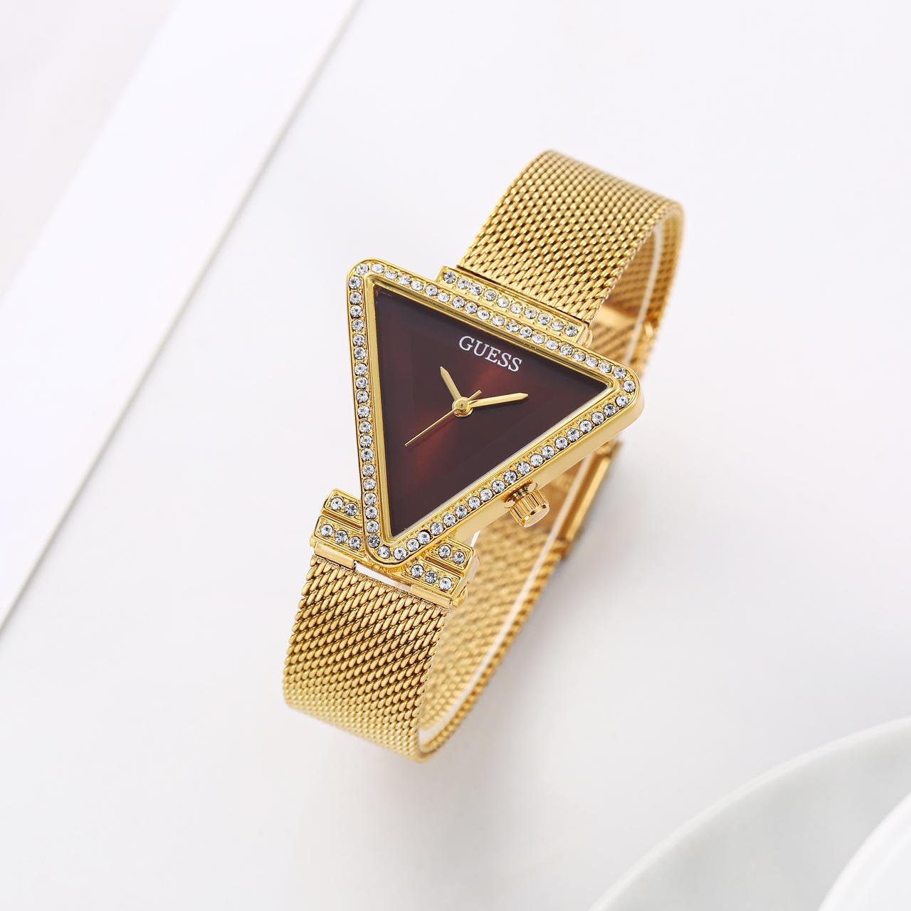 Guess Triangle Dial With Embedded Diamond
