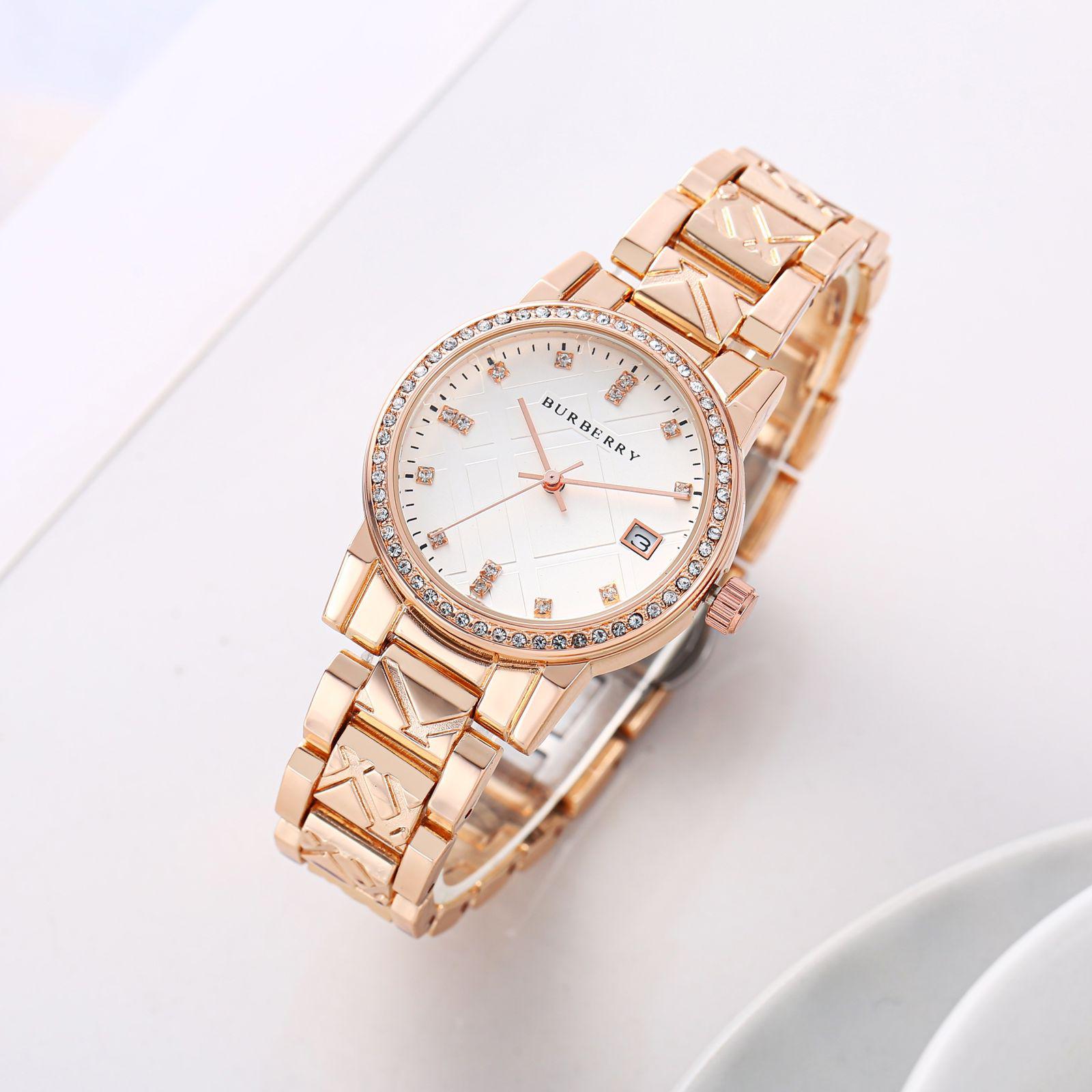 Burberry Dual Tone Diamond Studded