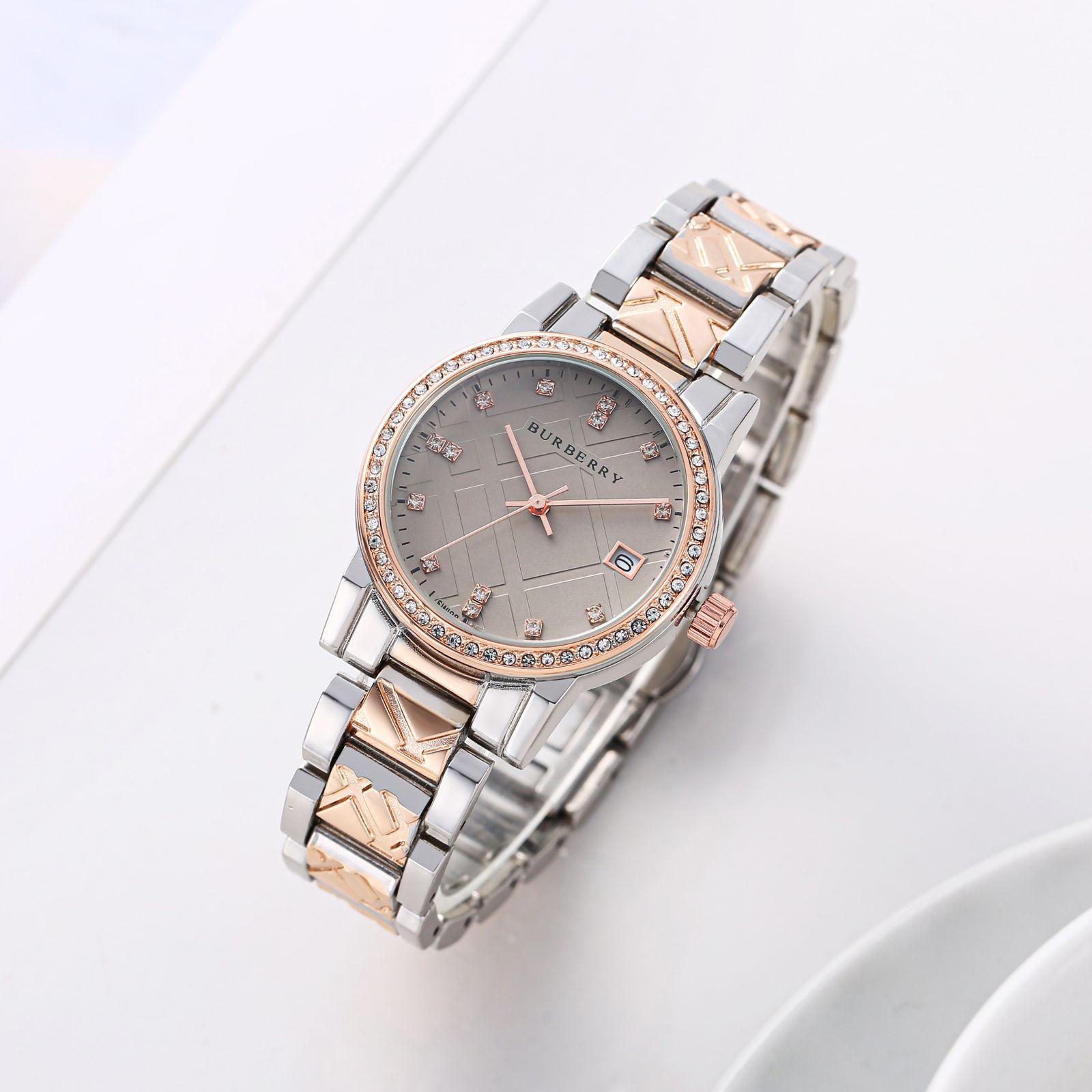 Burberry Dual Tone Diamond Studded