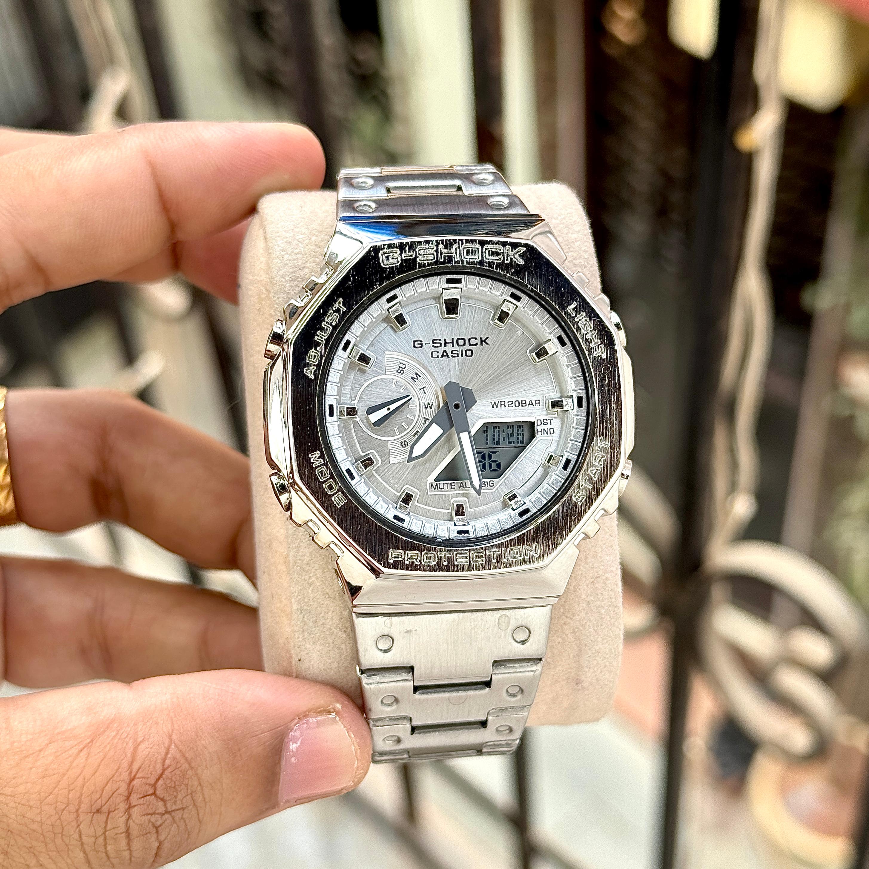 G-Shock G-Steel GM-2110D Silver Navy