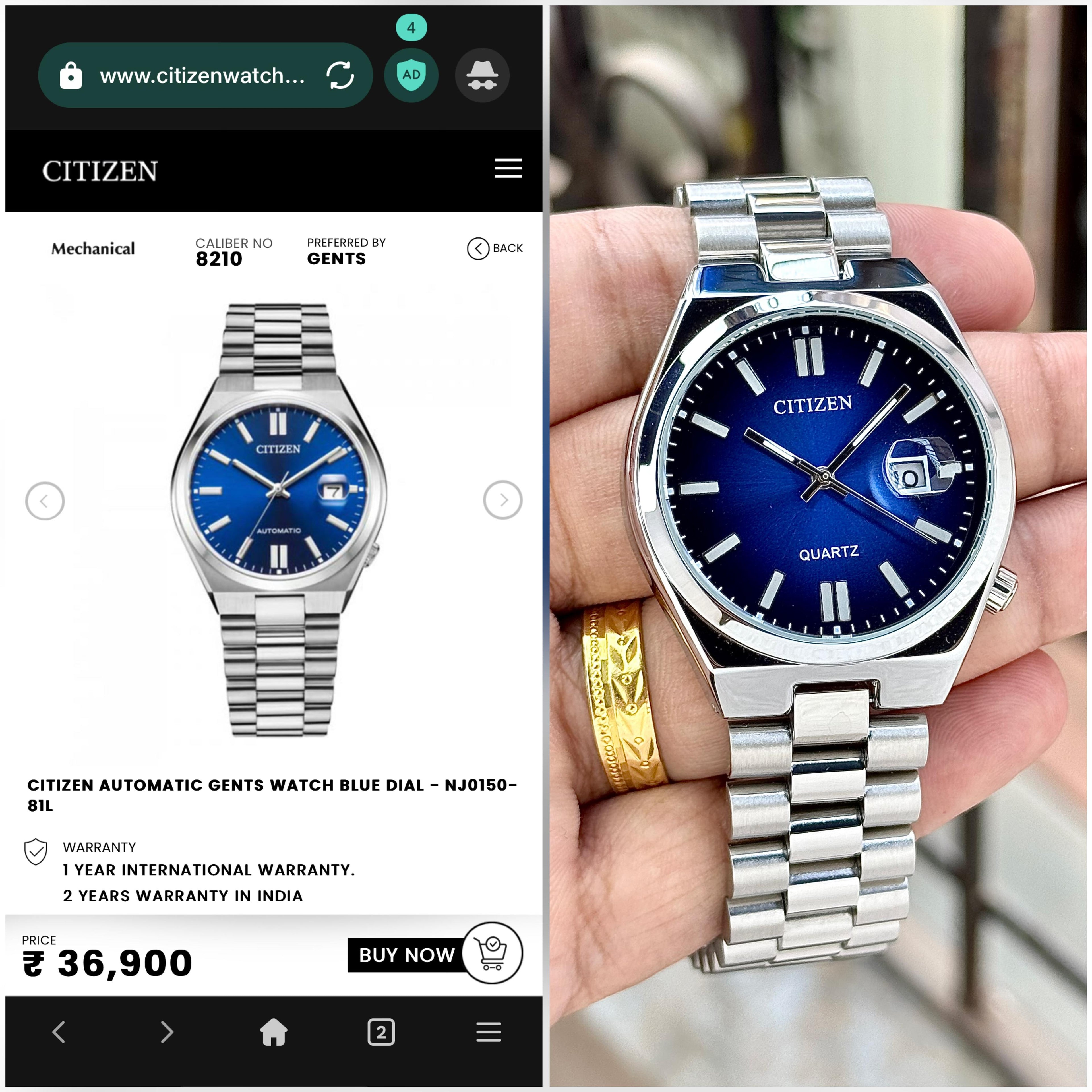 Citizen Silver Tsuyosa