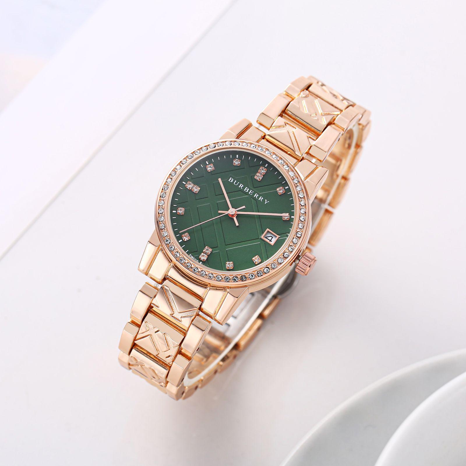 Burberry Dual Tone Diamond Studded