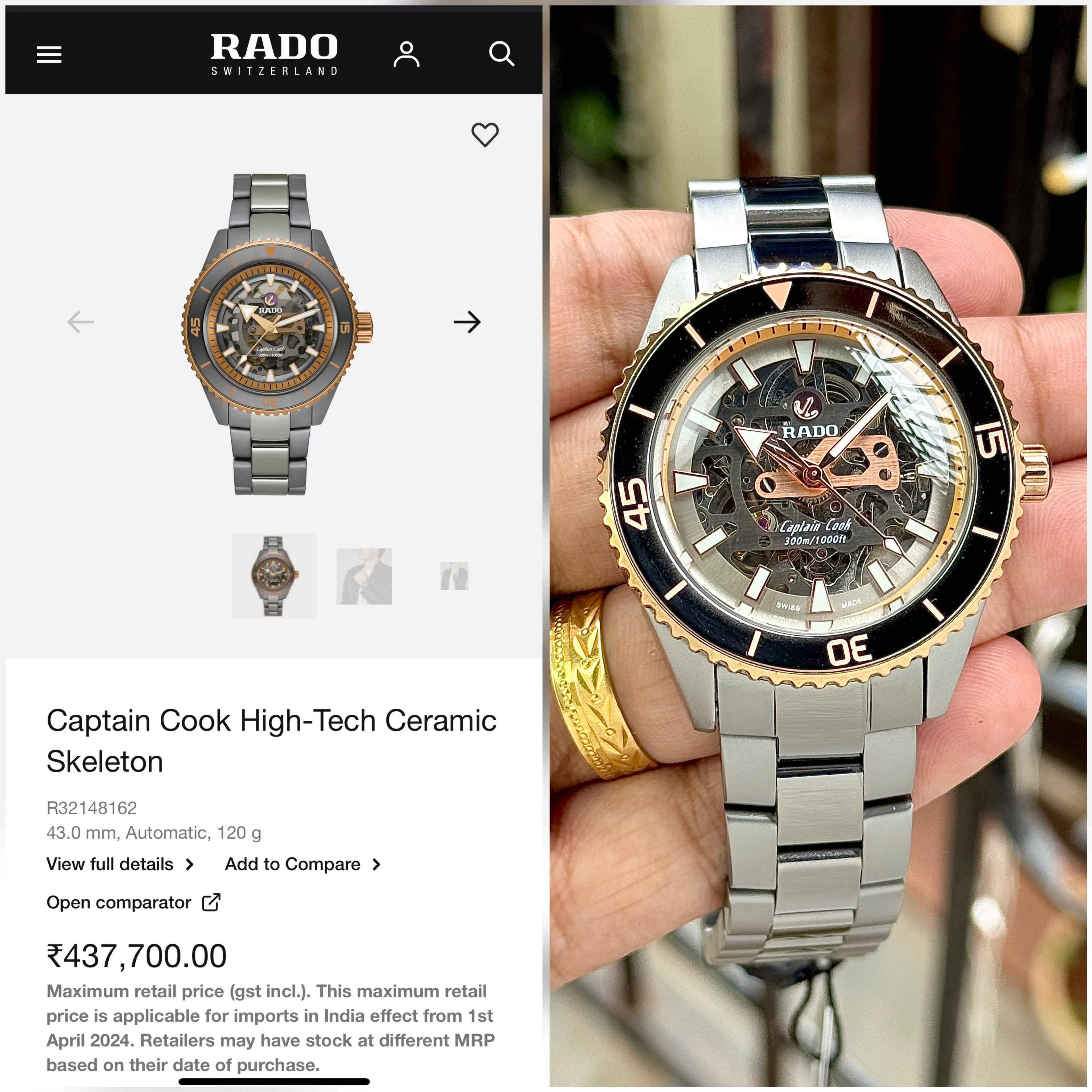 Rado Captain Cook High Tech Ceramic Skeleton