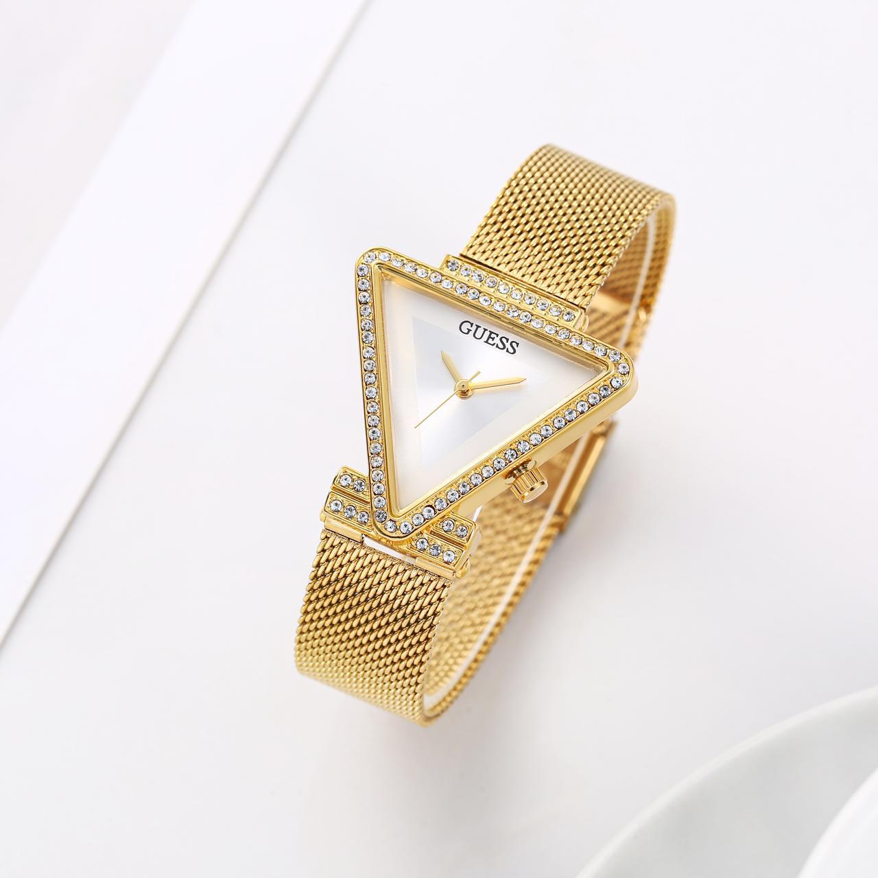 Guess Triangle Dial With Embedded Diamond