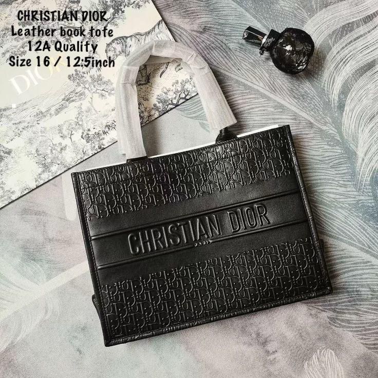 Christian Dior Leather Book Tote Oblique Bag