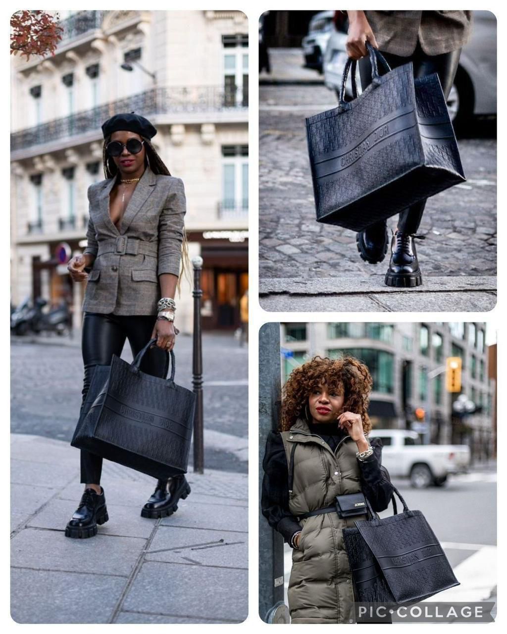 Christian Dior Leather Book Tote Oblique Bag