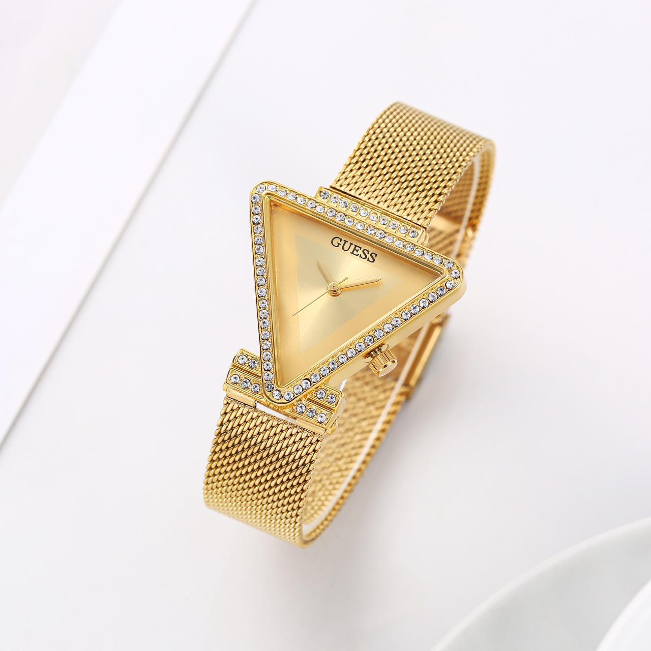 Guess Triangle Dial With Embedded Diamond