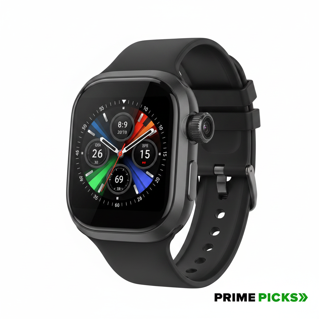 CD99 Android 4G Smartwatch with SIM Card, AMOLED Display, WiFi GPS NFC, Rotating Camera, Multi-Sport Fitness Tracker for Men Women (8GB+128GB) (Black)